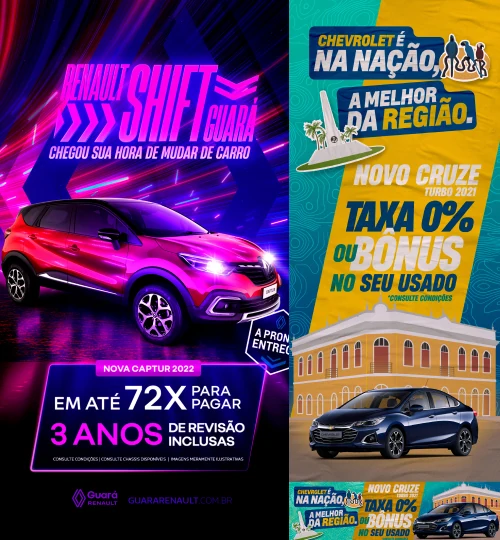 Campanha automóvel — Guará Renault e Harley-Davidson